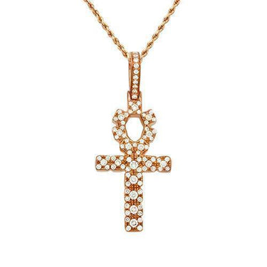 Diamond Ankh Pendant 14k Yellow Gold 1.5 Ctw